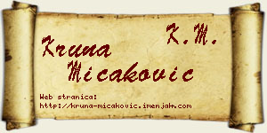 Kruna Micaković vizit kartica